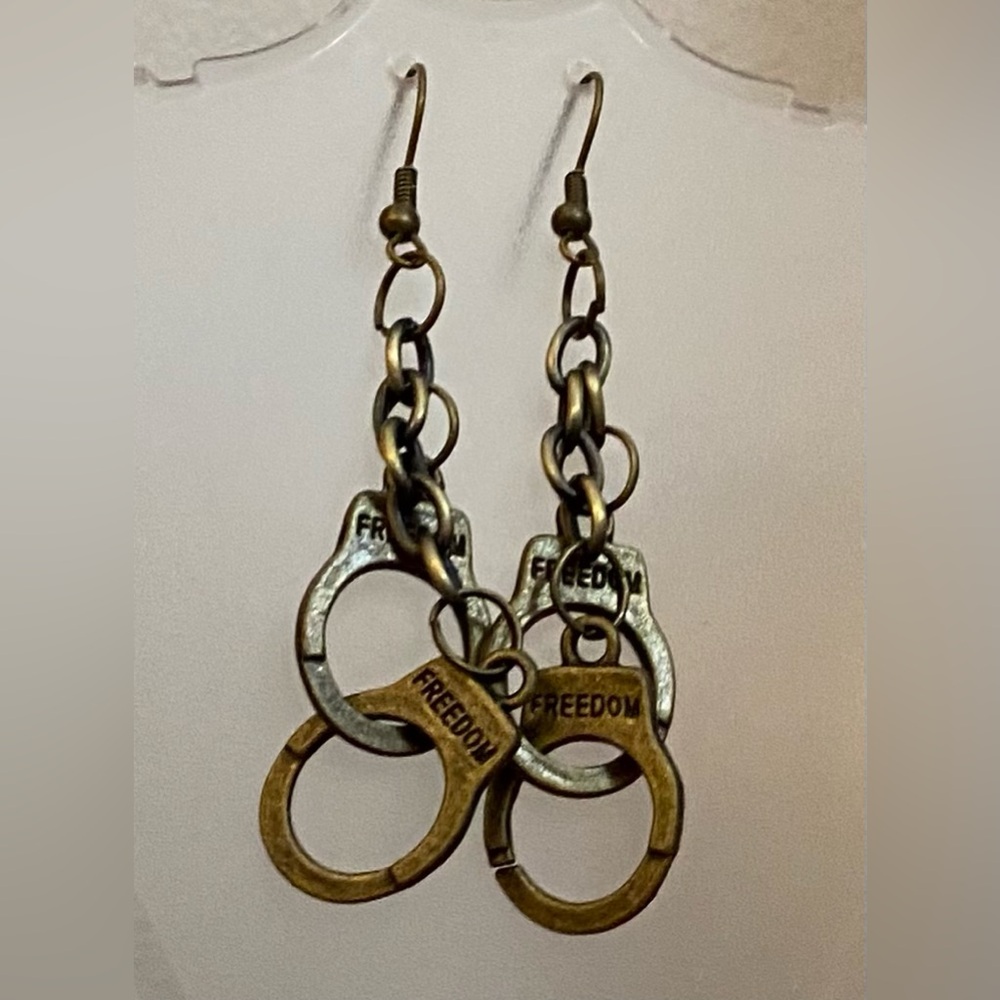 Brass handcuff earrings NEW